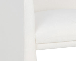 Sunpan JAIME Dining Armchair - Luxurious Fior Vanilla Upholstered Chair with Gold Base for Modern Elegance 110833