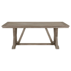English Elm Ruston Acacia Wood Rectangular Dining Table Seats Eight with Trestle Base B062P441051
