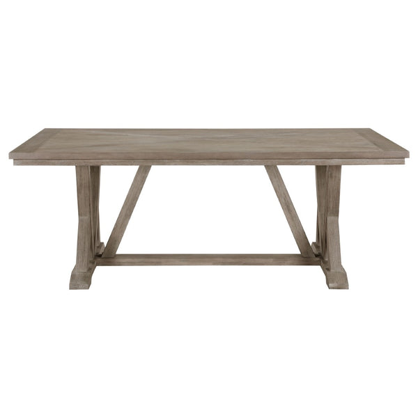 English Elm Ruston Acacia Wood Rectangular Dining Table Seats Eight with Trestle Base B062P441051