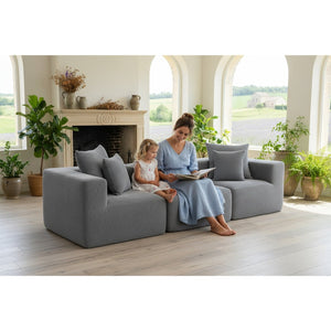 English Elm Modular Low Profile Sectional Sofa Plush Chenille Upholstery for Cozy Living Rooms W3326S00031