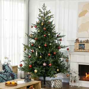 English Elm Homcom 7.5Ft Realistic Artificial Christmas Tree With 1288 Branches, Auto-Open, Easy Setup & Safe Design W2225P229601