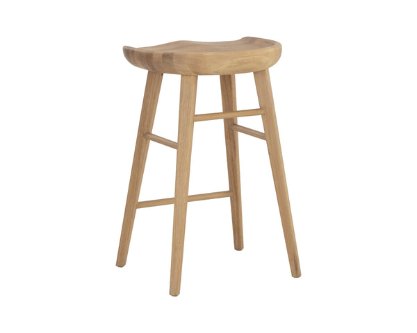 Sunpan Dominic Counter Stool - Solid Oak Craftsmanship with Sculpted Seat for Elegant Modern Spaces Light Oak