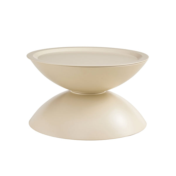 English Elm Milk White Round Coffee Tables Set With Pet-Friendly Design And Stylish Marble Top For Modern Living W370P170339