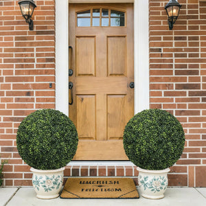 English Elm 22.4in Faux Boxwood Spheres Uv Resistant Outdoor Topiary Set for Porch Patio Garden W2945P460788