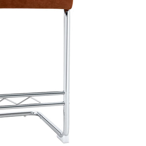 English Elm Natural Rattan Backrest Counter Stools Set of 4 with Chrome Legs and Pu Leather Seats W2920S00107