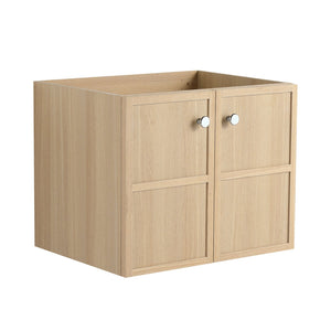 English Elm 24" Wall Vanity Cabinet Oak Finish, Wall-Mounted Floating Design, 2 Soft-Closing Doors, Plywood W1972P265272