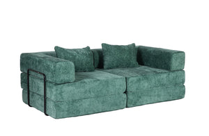 English Elm Compression Convertible Floor Sofa Bed - Cozy Chenille Loveseat For Small Spaces, No Assembly Needed! W3723P345641