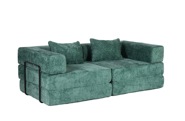 English Elm Compression Convertible Floor Sofa Bed - Cozy Chenille Loveseat For Small Spaces, No Assembly Needed! W3723P345641