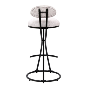 English Elm Round Floral Print Bar Stools Set of 2 - Black Metal Counter Seating, Padded Water-Resistant Cushions, Footrest, 27.95" Seat Height, Modern Durable Design W1757P268901