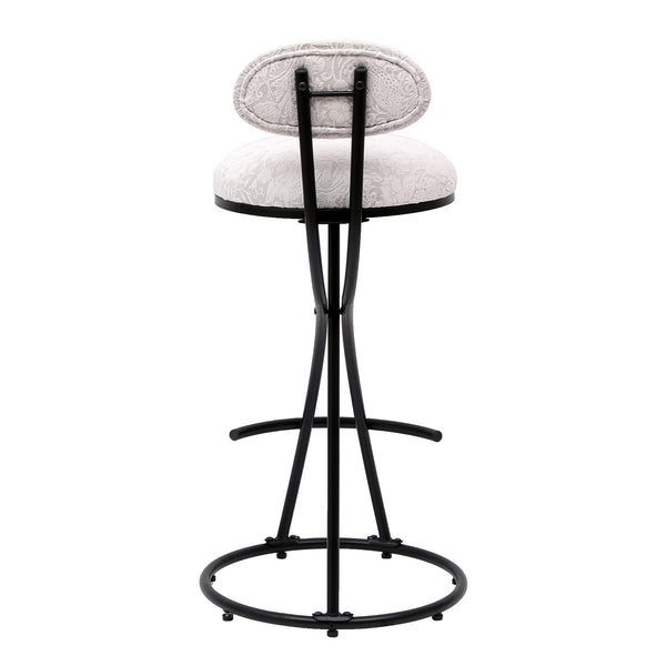 English Elm Round Floral Print Bar Stools Set of 2 - Black Metal Counter Seating, Padded Water-Resistant Cushions, Footrest, 27.95" Seat Height, Modern Durable Design W1757P268901