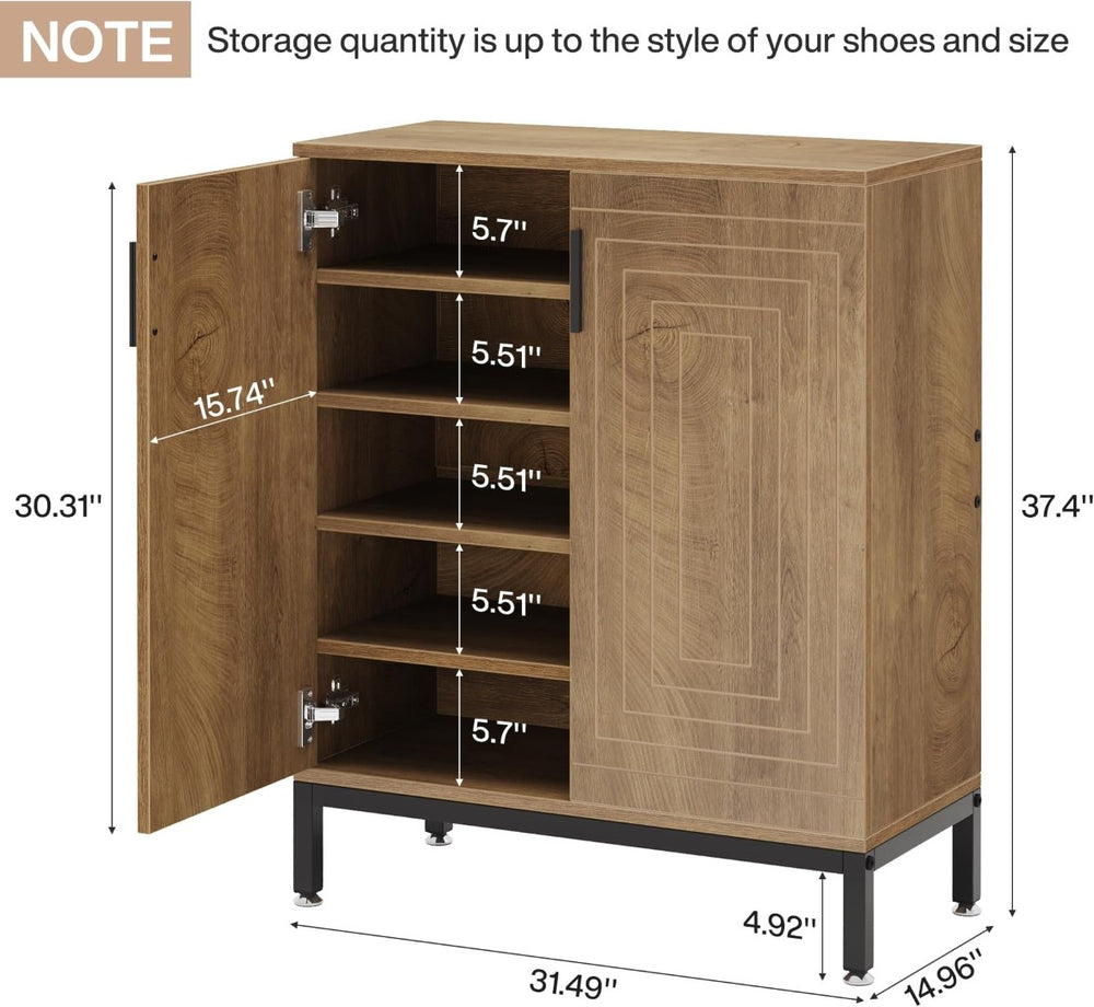 English Elm Home Farmhouse Barn Door Storage Cabinet Distressed White with Adjustable Shelf T3971P463017