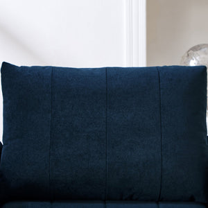 English Elm Upholstered Convertible Sleeper Sofa with 5-Position Recline, Pull-Out Bed, Deep Seat & Storage Pockets Blue N719P272689C