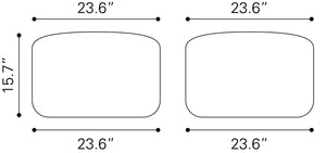 Pisco Ottoman Beige & Black 109823 Zuo Modern