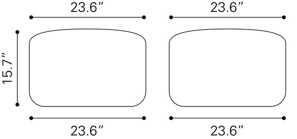 Pisco Ottoman Beige & Black 109823 Zuo Modern