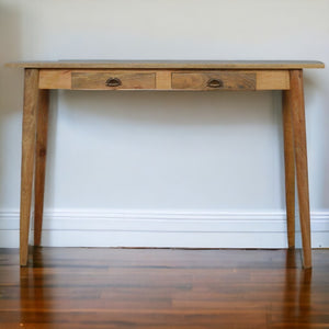 English Elm Solid Wood Nordic Writing Desk - Sustainable Mango Wood, Minimalist Design, Perfect For Home Office B182P279328-GIGA