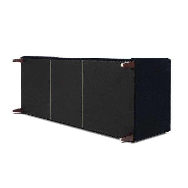 English Elm Jennifer Taylor Home - Jack 84" Modern Tuxedo Tufted Sofa in Plush Velvet with Shelter Arms, Reversible Cushions, Pillows Dark Navy B2719P238407