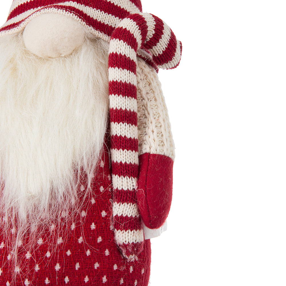 English Elm S/4 Fabric Red Gnome Family Figurines 24"L Soft Foam Winter Tabletop Décor Set for Mantel W2078P359161