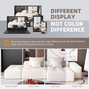 English Elm Modern Oversized Modular Sectional Sofa With Soft Chenille Fabric, Customizable Layout & 4 Pillows W1885S00057