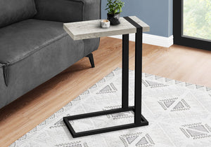 English Elm Accent C-Shaped Side Table with Reclaimed Wood-Look Top and Sleek Metal Frame for Small Spaces Grey 28 L x 13 W x 6 H B2710P219146