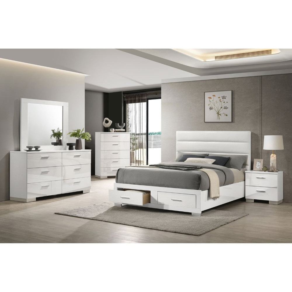 English Elm Hemlock Queen Bedroom Set Rustic Warm Brown Platform Bed Dresser Nightstand Mirror B062S01507