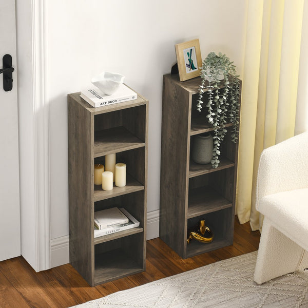 English Elm 8-Tier Media Tower Rack with Adjustable Shelves, Slim Tall 70.9" Bookcase for CDs DVDs & Decor W1781P182841