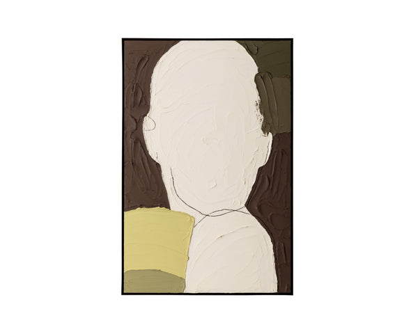 Sunpan STRIKE Abstract Figurative Artwork - 40" x 60" Black Floater Frame with Rich Greens and Browns I A0426