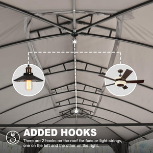 English Elm Gazebo 10X20Ft - Durable Heavy-Duty Outdoor Canopy With Double Roofs, Privacy Curtains & Netting W1859S00084