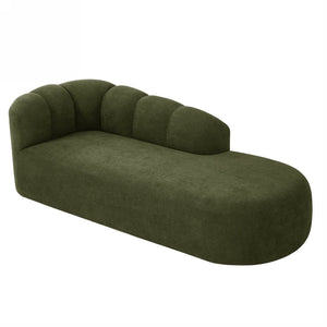 English Elm 80" Curved Sofa Scalloped Bubble Back Polyester Upholstered Modern Living Room Seating Olive Green N771P397555L