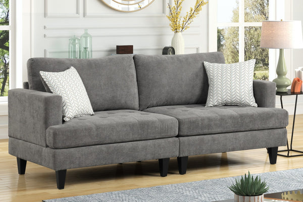 English Elm Capri Three Piece Chenille Living Room Set with Sofa Loveseat Chair and Throw Pillows B2749S00073