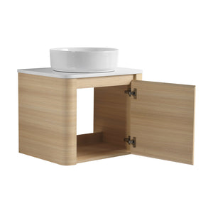 English Elm 24'' Wall-Mounted Bathroom Vanity With Soft-Close Door & Stylish Ceramic Sink For Small Spaces W999S00457
