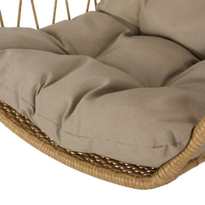 English Elm Christopher Knight Home® - TAMARA Cozy Brown Fabric Hanging Chair with 8ft Chain — Comfortable Patio Seat, Durable 32.8x25.8x15" 71694.00LTN