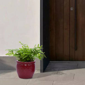 English Elm Set Of 3 Ceramic Flowerpots - Artisan Modern Planters For Garden, Patio & Windowsill Decor! W3273P321489-GIGA