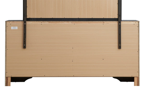 English Elm Madrid 6-Drawer Chest with Felt Lined Tray, Silver Acrylic Trim & Nickel Handles for Modern Storage Black 43 L x 66 W x 20 H B078P286060