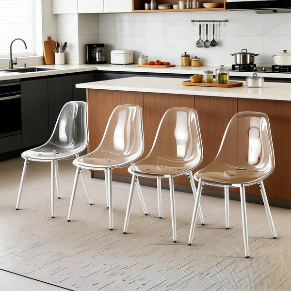 English Elm 1+4,5pieces Mid-century Dining Set Mdf Top Metal Pedestal Base Seats Six Modern Home W3766S00013