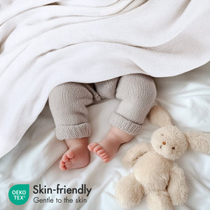 JLA Home Madison Park - Rayon Diamond Jacquard Bamboo Cotton Blanket — Silky Breathable Weave, Durable Pilling-Resistant Giftable White AM51-0511