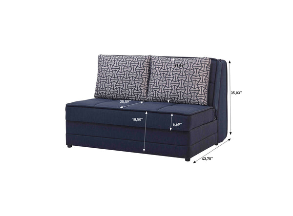 English Elm PrimeNest Spacea Collection Upholstered Convertible Loveseat with Storage, Chenille Sleeper for Small Spaces Navy B030P281815