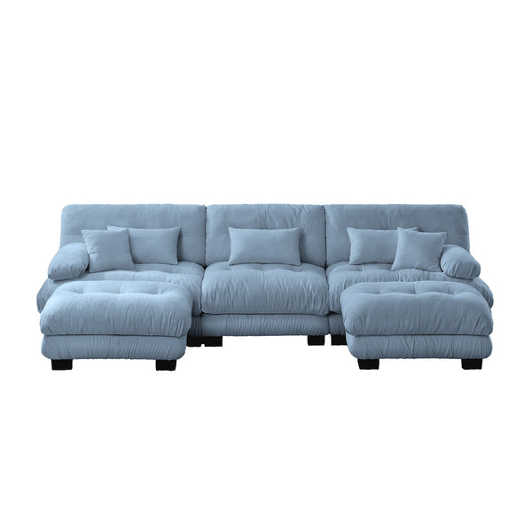 English Elm Luxury Modular Sectional Sofa - Oversized U-Shaped Cloud Couch With Ottomans For Stylish Living Rooms W714S01084