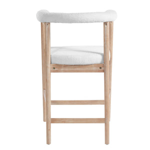 English Elm 24.5'' Seat Height Padded Counter Stools Curved Back Set of 2 for Kitchen Island Natural N780P354190N