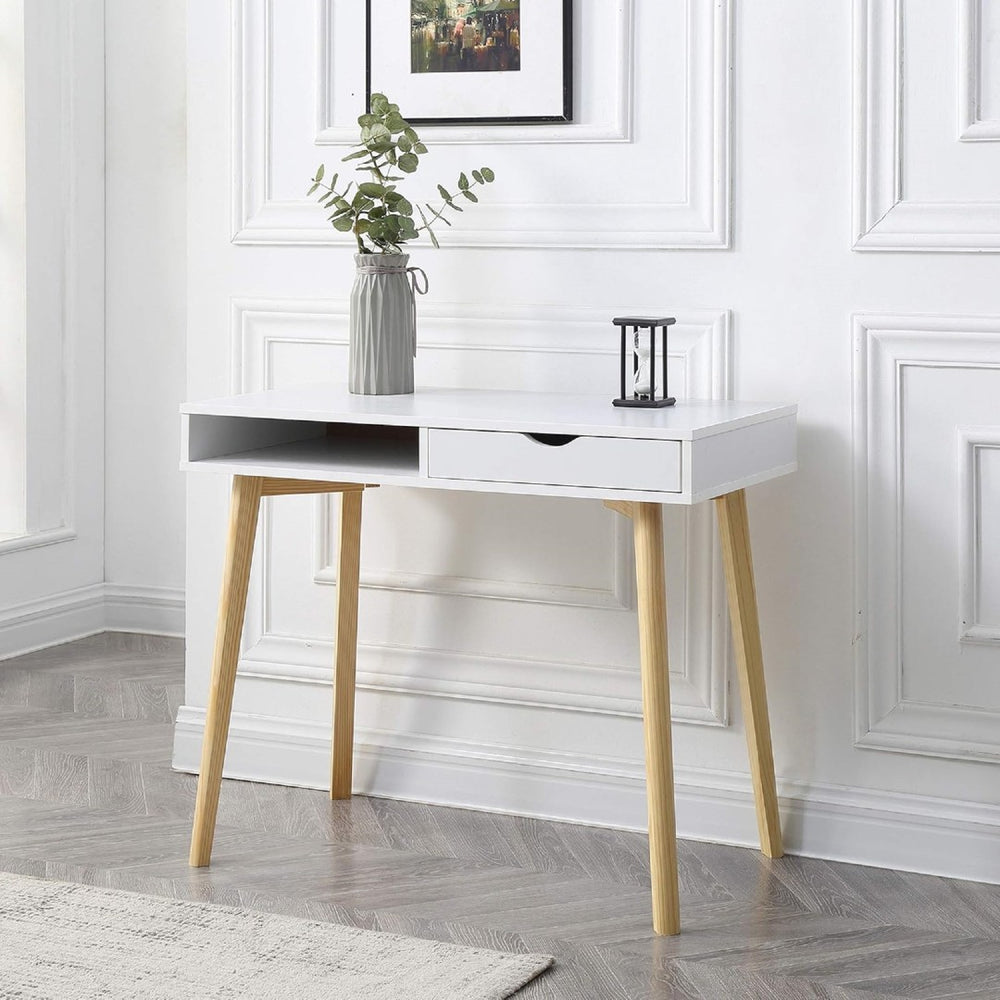 English Elm Modern Laurel Marbled Writing Desk with Drawers for Study Bedroom or Dorm B011P236745