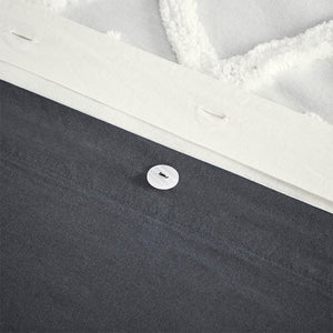 English Elm Full/Queen Mila 3-Piece Cotton Duvet Cover Set with Gray Botanical Print & Chevron Chenille Tufting, Reversible Comfortable Design B03596501