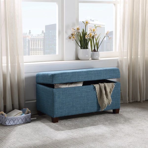 OSP Home Furnishings Storage Ottoman Blue