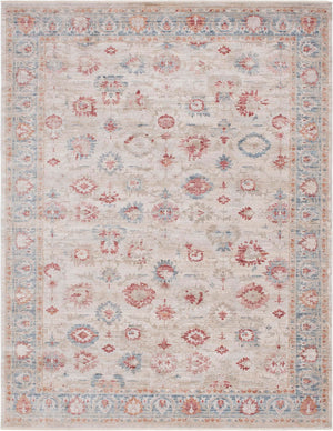 Unique Loom Noble Alexander Machine Made Floral Rug Ivory, Blue/Gray/Maroon/Pink/Gold/Olive/Beige 10' 0" x 13' 5"