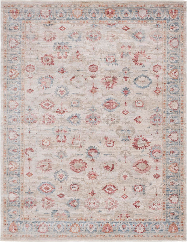 Unique Loom Noble Alexander Machine Made Floral Rug Ivory, Blue/Gray/Maroon/Pink/Gold/Olive/Beige 10' 0" x 13' 5"