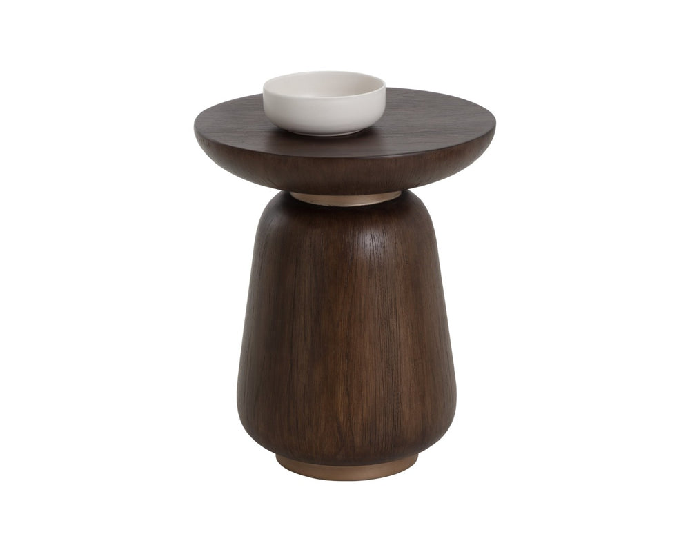 Sunpan KIRI End Table: Mid-Century Modern Accent with Concrete and Wood-Grain Finish for Timeless Style 112476