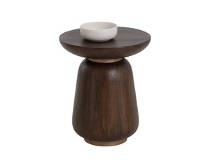 Sunpan KIRI End Table: Mid-Century Modern Accent with Concrete and Wood-Grain Finish for Timeless Style 112476