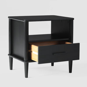 Spindle Mid-century Modern Nightstand with Drawer and Open Cubby for Stylish Storage Solutions