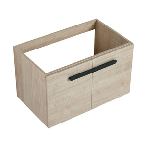 English Elm 30 Inch Floating Vanity Cabinet with Resin Sink, Soft-Close Doors, Spacious Storage for Small Baths W999P195824