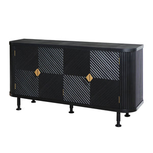 English Elm Accent Storage Cabinet - Stylish Modern Buffet With Adjustable Shelves For Entryway & Living Room W2729P202567