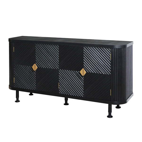 English Elm Accent Storage Cabinet - Stylish Modern Buffet With Adjustable Shelves For Entryway & Living Room W2729P202567