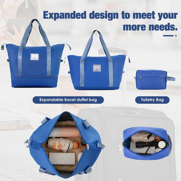 English Elm Softside Expandable Spinner Luggage Set with Tsa Lock Duffel Polyester Travel Navy Blue N732P201004C
